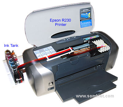 เครื่องพิมพ์ Epson R230 ต่อ Ink Tank